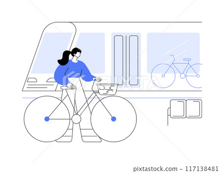 Bike transportation facility isolated cartoon vector illustrations. 117138481