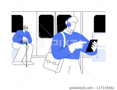 Enjoying the way isolated cartoon vector illustrations. 117138482