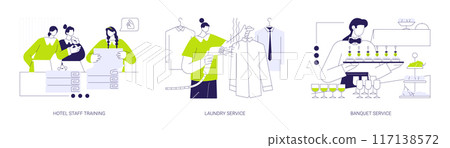 Hospitality business abstract concept vector illustrations. 117138572