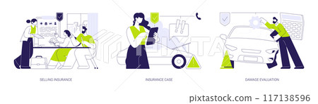 Insurance broker abstract concept vector illustrations. 117138596