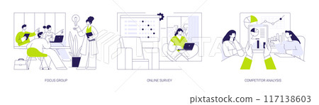 Market research abstract concept vector illustrations. 117138603