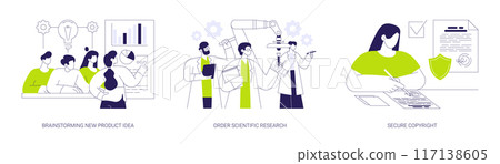 Launching new product abstract concept vector illustrations. 117138605