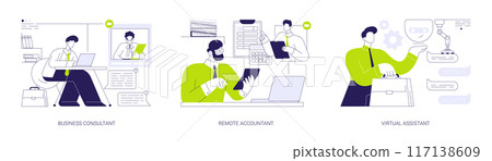 Online consultancy services abstract concept vector illustrations. 117138609