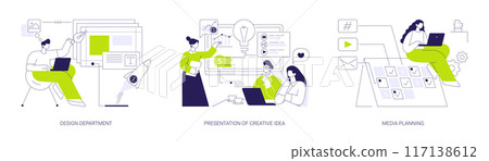 Advertising agency services abstract concept vector illustrations. 117138612
