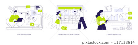 Social media marketing abstract concept vector illustrations. 117138614