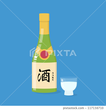 japanese sake green bottle 117138710