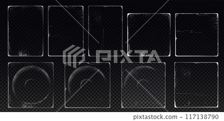 Set of vector album cover mockups with frayed edges. Set of vector album cover mockups with frayed edges. 117138790