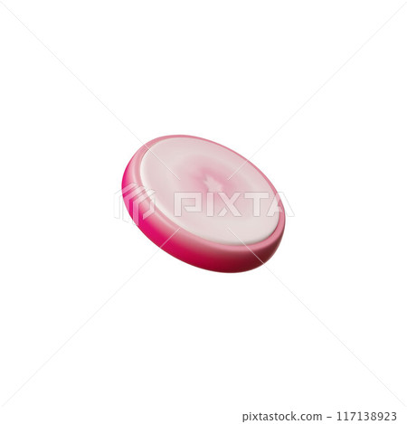 3d radish slice, ideal as a side dish for diet dishes, on a white background 117138923