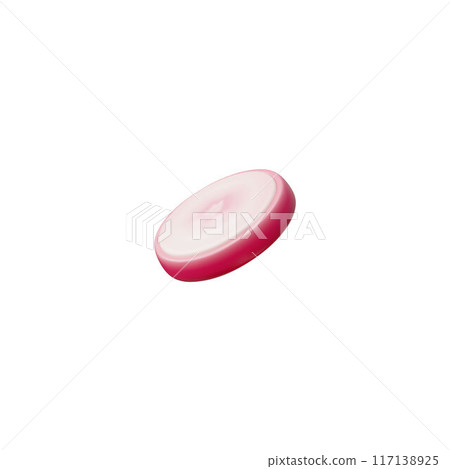3d vector illustration of a realistic ripe chopped radish highlighted on a white background 117138925