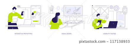 UX designer services abstract concept vector illustrations. 117138933