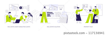 Commercial real estate firm abstract concept vector illustrations. Commercial real estate firm abstract concept vector illustrations. 117138941