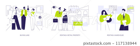 Real estate deals abstract concept vector illustrations. Real estate deals abstract concept vector illustrations. 117138944
