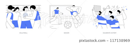 Student sport team isolated cartoon vector illustrations se Student sport team isolated cartoon vector illustrations se 117138969