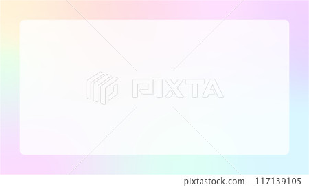 Semi-transparent frame on pastel gradient background - Colorful and cute banner - 16:9 117139105