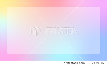 柔和的漸變背景上的透明框架 - 彩色可愛的橫幅 - 16:9 柔和的漸變背景上的透明框架 - 彩色可愛的橫幅 - 16:9 117139107