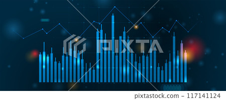 Financial technology and business analysis background. Virtual big data science illustration Financial technology and business analysis background. Virtual big data science illustration 117141124