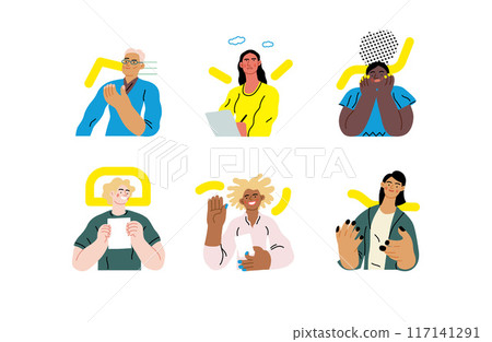 Creative Workspace: Video Conference, modern flat vector concept illustration of person engaging in virtual business meeting Connectivity, collaboration, digital interaction, remote work, productivity 117141291