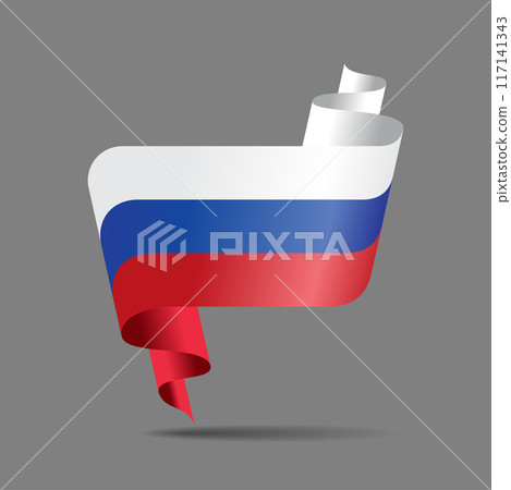 Russian flag wavy ribbon background. Vector illustration. Russian flag wavy ribbon background. Vector illustration. 117141343