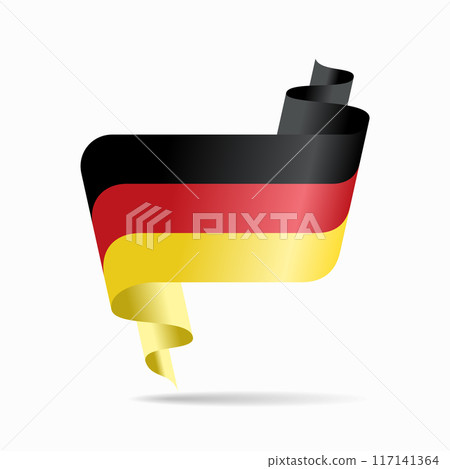 German flag wavy ribbon background. Vector illustration. 117141364