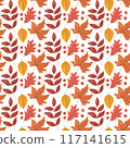 Forest autumn leaves vector flat seamless pattern 117141615