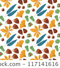 Fall color repetition flat pattern design isolated 117141616