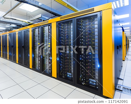 Network servers storing data in a modern data center 117142091