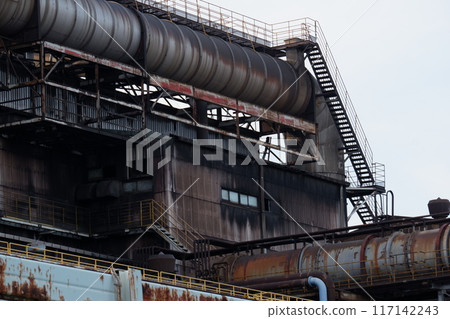Huge pipes in a factory Huge pipes in a factory 117142243