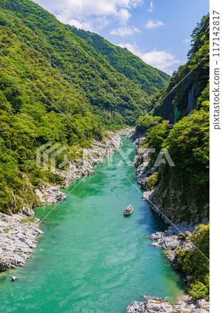 德島縣三好市大步危峽谷，翠綠清澈的溪流和美麗的山谷 117142817