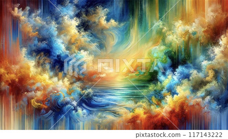 2025年彩色日曆7月是真正的夏天，具有色彩繽紛的夏日火焰紋理背景 117143222