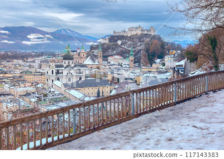Winter View of Hohensalzburg Fortress, Salzburg, Austria 117143383