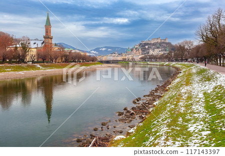 Night View of Christuskirche, Salzburg, Austria 117143397