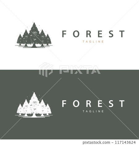 Forest Logo, Jungle Adventure Simple Design Vector, Illustration Template 117143624