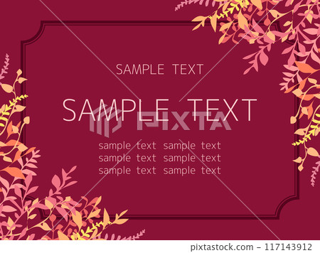 秋天彩色植物的可愛框架 秋天彩色植物的可愛框架 117143912