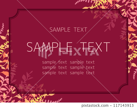 秋天彩色植物的可愛框架 117143913