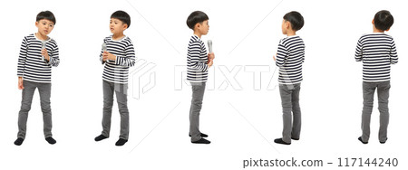 唱歌的小學生全身人物剪紙素材 117144240
