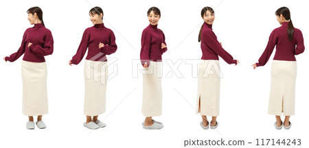 拖鞋女人全身圖摳圖素材 117144243