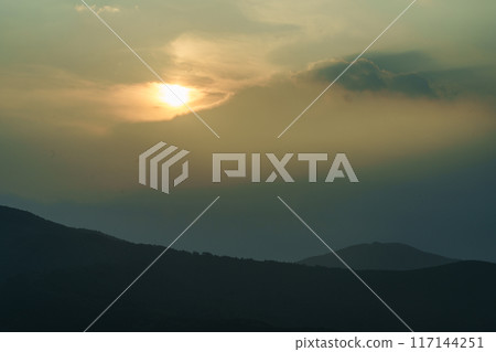 Sunset over the mountains 117144251