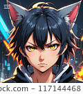 Glaring cat-eared woman 117144468