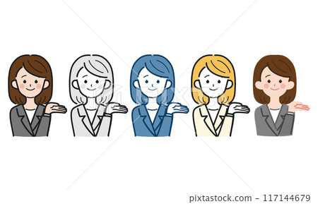 簡單可愛的職業女性全身向量圖，OL，西裝 117144679