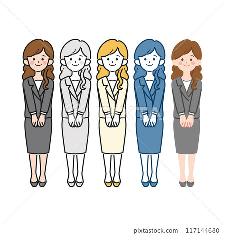 簡單可愛的職業女性全身向量圖,OL,西裝 簡單可愛的職業女性全身向量圖,OL,西裝 117144680