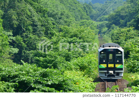 函館本線運行的H100型普通列車 117144770