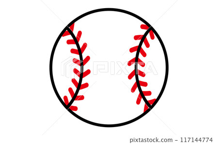 Baseball ball line drawing illustration Baseball ball line drawing illustration 117144774