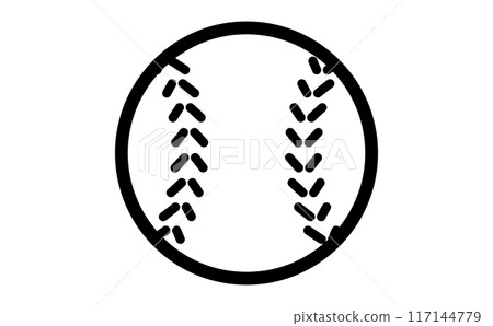 Baseball ball line drawing illustration 117144779