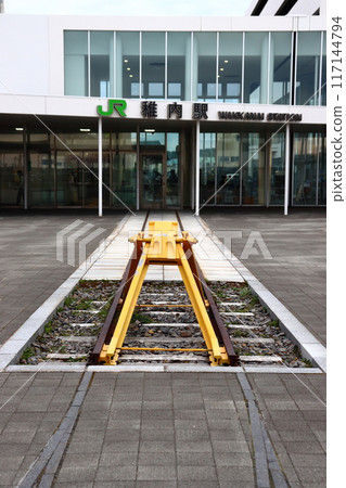 Japan's northernmost JR Wakkanai Station and the train stop monument 117144794