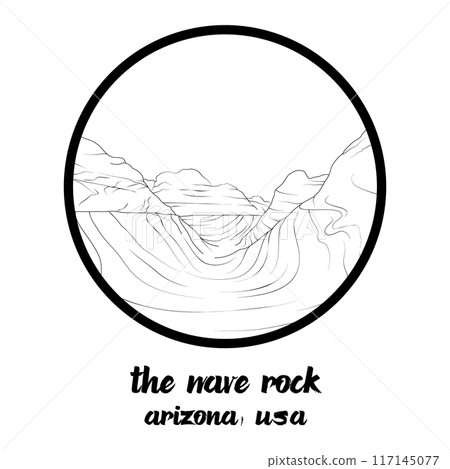 Circle Icon The Wave Rock. Vector illustration Circle Icon The Wave Rock. Vector illustration 117145077