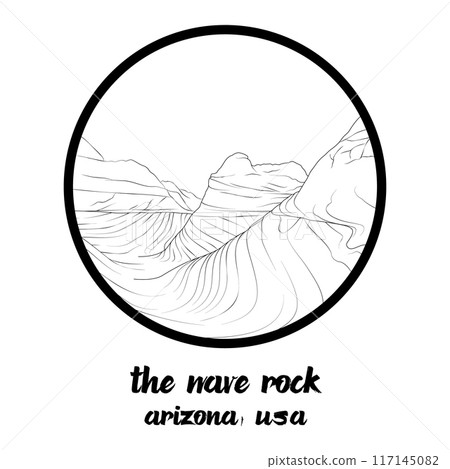 Circle Icon The Wave Rock. Vector illustration Circle Icon The Wave Rock. Vector illustration 117145082