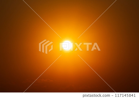 Golden Sunrise in clear Sky 117145841