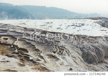 Travertine terraces of Pamukkale. Turkey 117146240