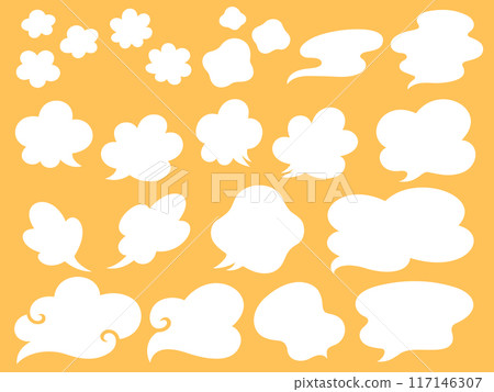 White steam effect and speech bubble frame set White steam effect and speech bubble frame set 117146307