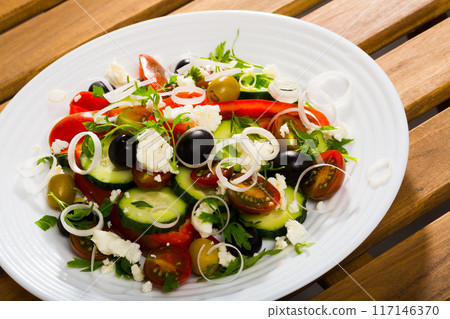 Image of Shopska salad in plate Image of Shopska salad in plate 117146370